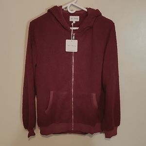 COPY - Love & Harmony Full Zip Hoodie Dark Red Medium